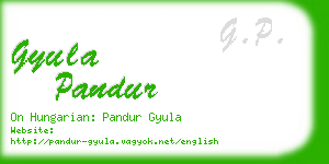 gyula pandur business card